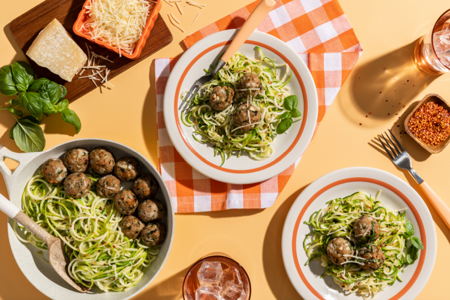 Turkey Meatballs with Garlic Zucchini Noodles